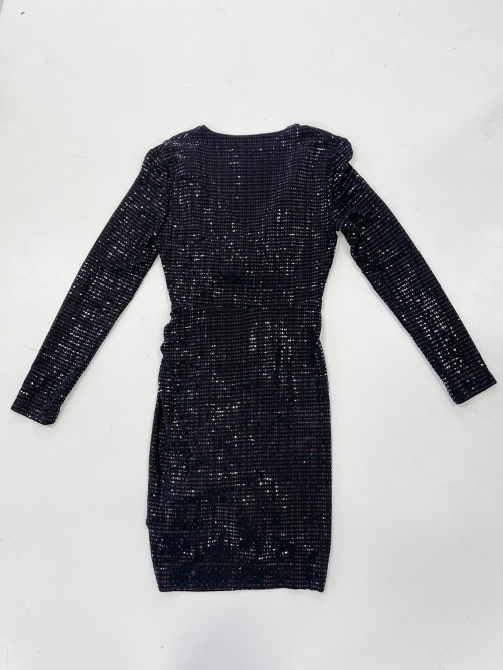 Zara size M stretch sparkly black mini dress - Picture 5 of 7